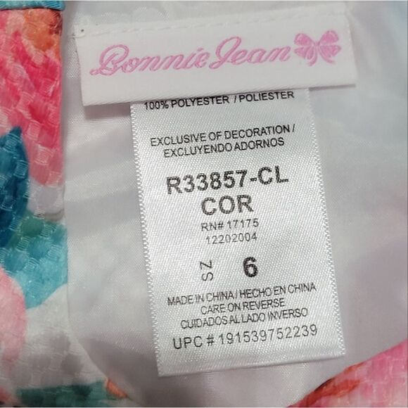 Bonnie Jean Pastel Floral Dress 6 - Picture 3 of 3